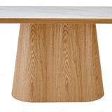 Bianca 200cm Oval Dining Table – Beech & White Ceramic Marble