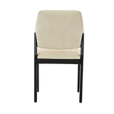 Sorrento Dining Chair – Black Wood & Cream Fabric - Set of 2