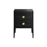 D.I Designs Abberley 2 Drawer Bedside Table – Black Oak