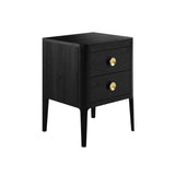 D.I Designs Abberley 2 Drawer Bedside Table – Black Oak