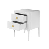 D.I Designs Abberley 2 Drawer Bedside Table – White Oak