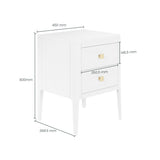 D.I Designs Abberley 2 Drawer Bedside Table – White Oak