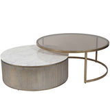 Libra Interiors Belvedere Nesting Coffee Tables – Aged Gold – Set of 2