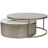 Libra Interiors Belvedere Nesting Coffee Tables – Aged Gold – Set of 2