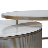 Libra Interiors Belvedere Nesting Coffee Tables – Aged Gold – Set of 2