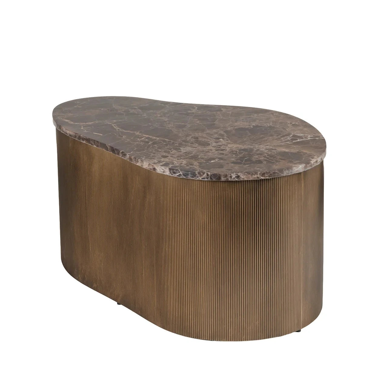 Libra Interiors Cloud Coffee Tables – Emperador Marble & Glass – Set of 2