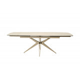 Napoli 160–240cm Extending Dining Table – Travertine Ceramic