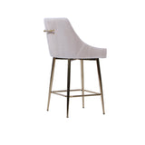 Milano Upholstered Bar Stool – Ivory Velvet & Gold