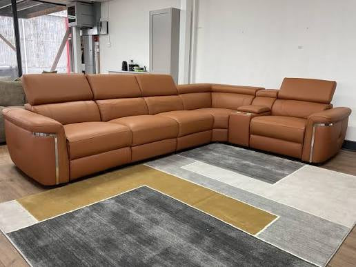 Somerville Large Corner Electric Recliner Sofa – Tan