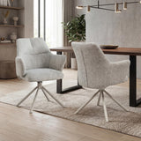 Mirella Swivel Dining Chairs – Grey – Set of 2