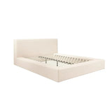 Mila Wide Base Bed – White Clay