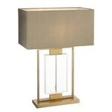 Ryston Table Lamp – Antique Brass & Grey