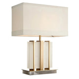 Kelcie Table Lamp – White Alabaster & Brass