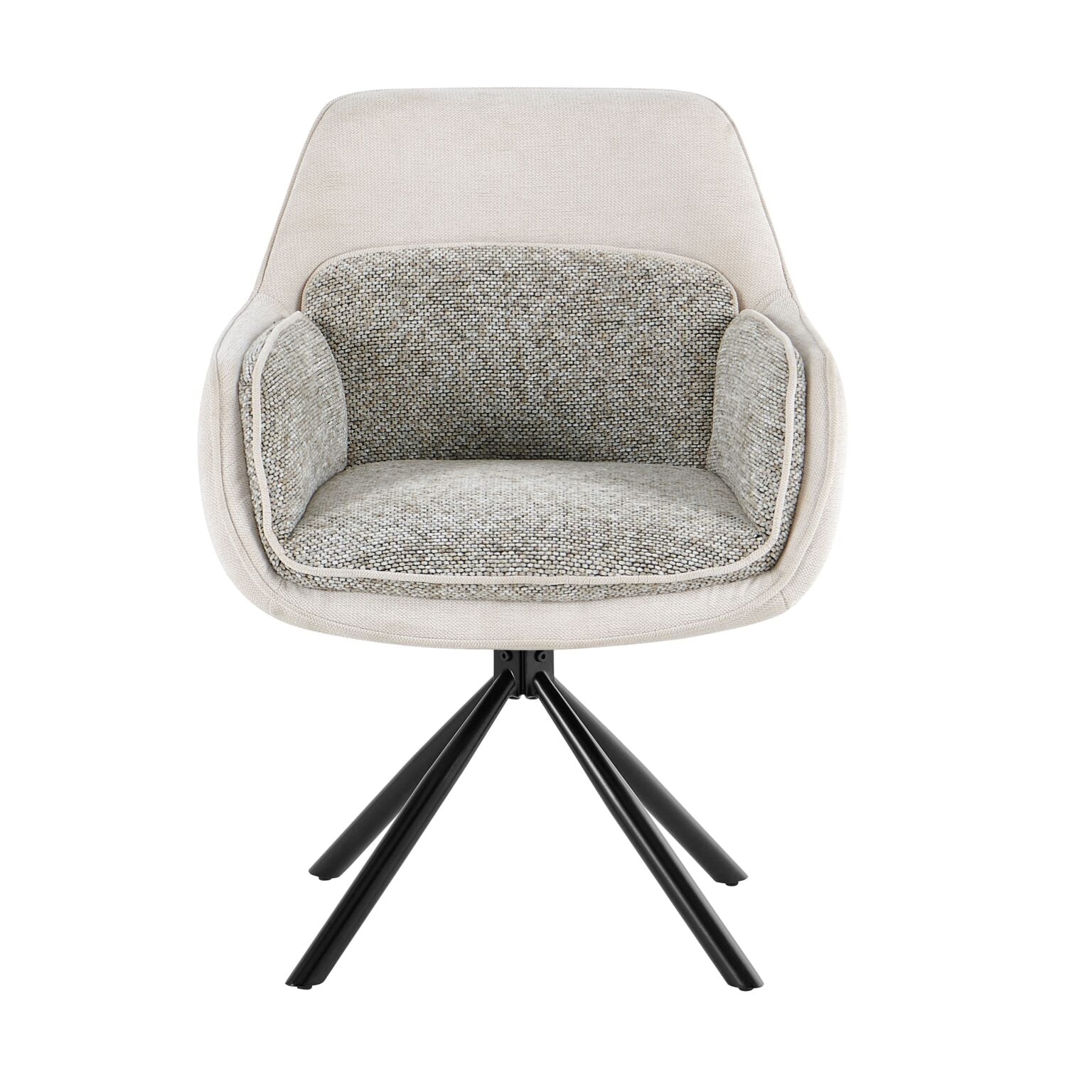 Franca 360 Swivel Dining Chairs – Beige – Set of 2