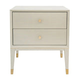 Bayeux Side Table – Ceramic Grey & Brass