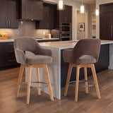 Loren Swivel Bar Stools – Coffee – Set of 2