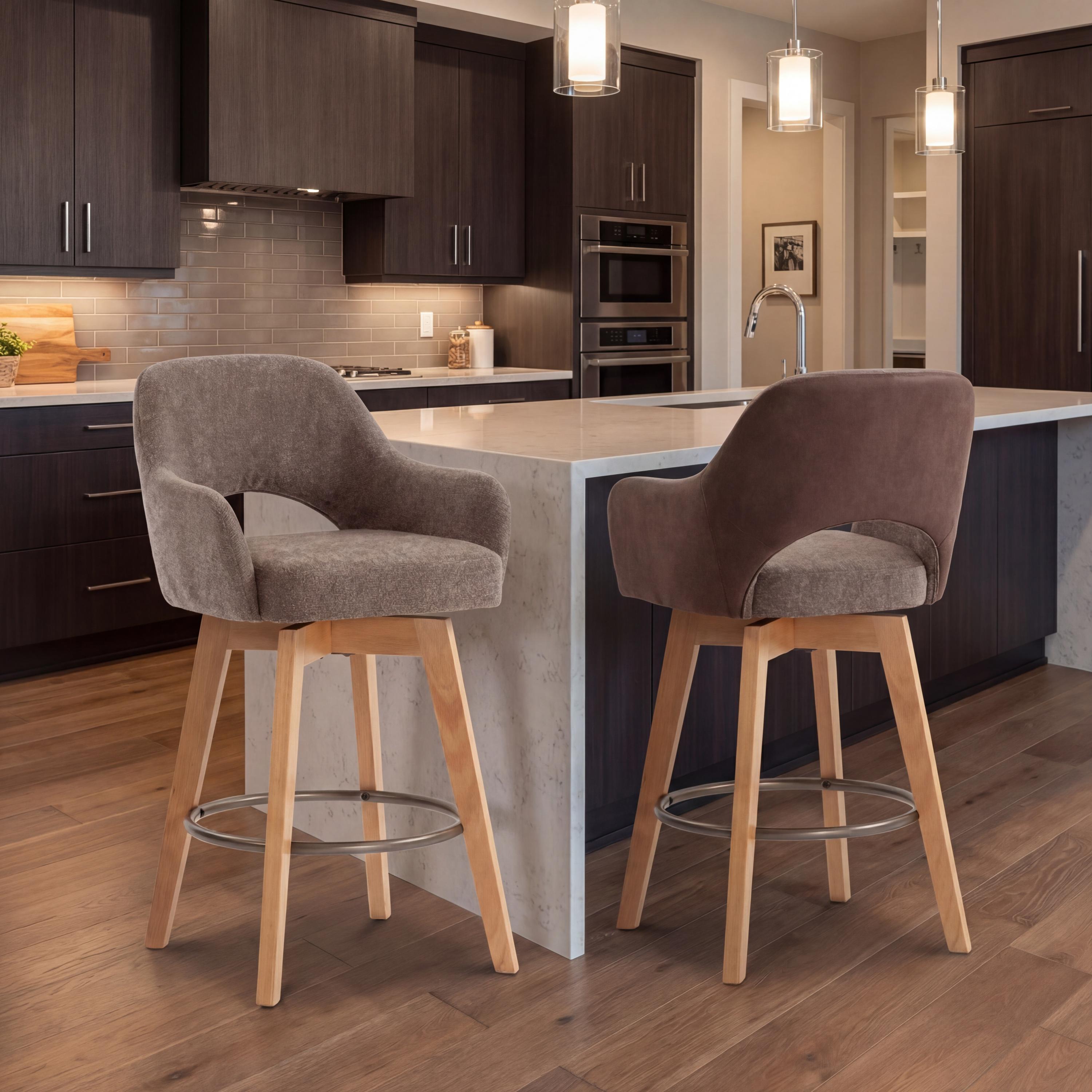 Loren Swivel Bar Stools – Coffee – Set of 2
