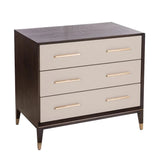 Arnaude 3 Drawer Chest – Ceramic Grey & Chocolate