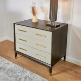 Arnaude 3 Drawer Chest – Ceramic Grey & Chocolate