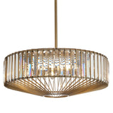 Aprica 5-Light Pendant – Antique Brass & Crystal