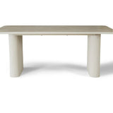 Marlow 180cm Dining Table – Satin Cream & Travertine