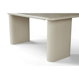 Marlow 180cm Dining Table – Satin Cream & Travertine