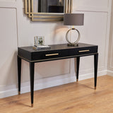 Evan Dressing Table – Black & Brass