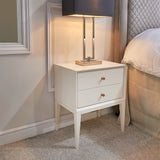 Celaine 2 Drawer Side Table – White
