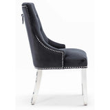 Knightsbridge Knocker Back Dining Chair – Black French Velvet