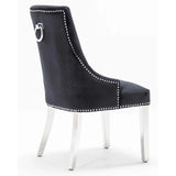 Knightsbridge Knocker Back Dining Chair – Black French Velvet