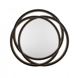 Dove Round Mirror – Walnut & Champagne Silver