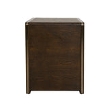 Kime 3 Drawer Side Table – Chocolate & Brass