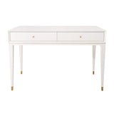 Bayeux Dressing Table – White & Brushed Brass Finish