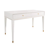 Bayeux Dressing Table – White & Brushed Brass Finish