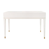 Bayeux Dressing Table – White & Brushed Brass Finish