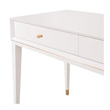 Bayeux Dressing Table – White & Brushed Brass Finish