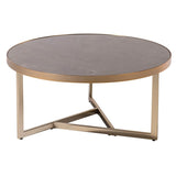 Cullen Coffee Table – Caviar Marble & Matte Champagne