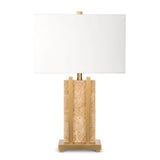 Berkeley Designs Geneva Table Lamp – Warm Stone & Brushed Brass
