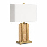 Berkeley Designs Geneva Table Lamp – Warm Stone & Brushed Brass