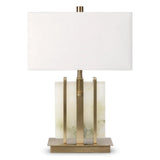 Berkeley Designs Santorini Table Lamp – Stone & Brushed Brass