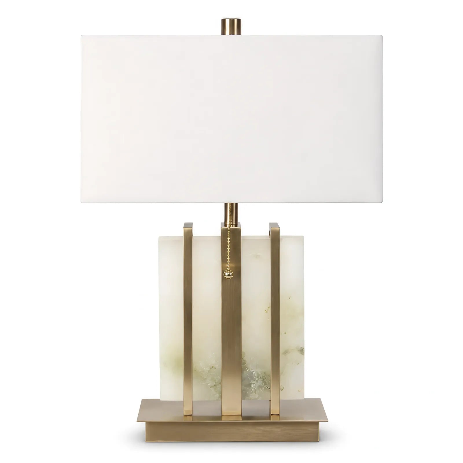 Berkeley Designs Santorini Table Lamp – Stone & Brushed Brass