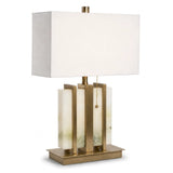 Berkeley Designs Santorini Table Lamp – Stone & Brushed Brass