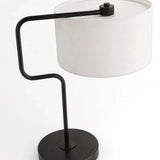 Berkeley Designs Dubrovnik Table Lamp – Matte Black & White Fabric