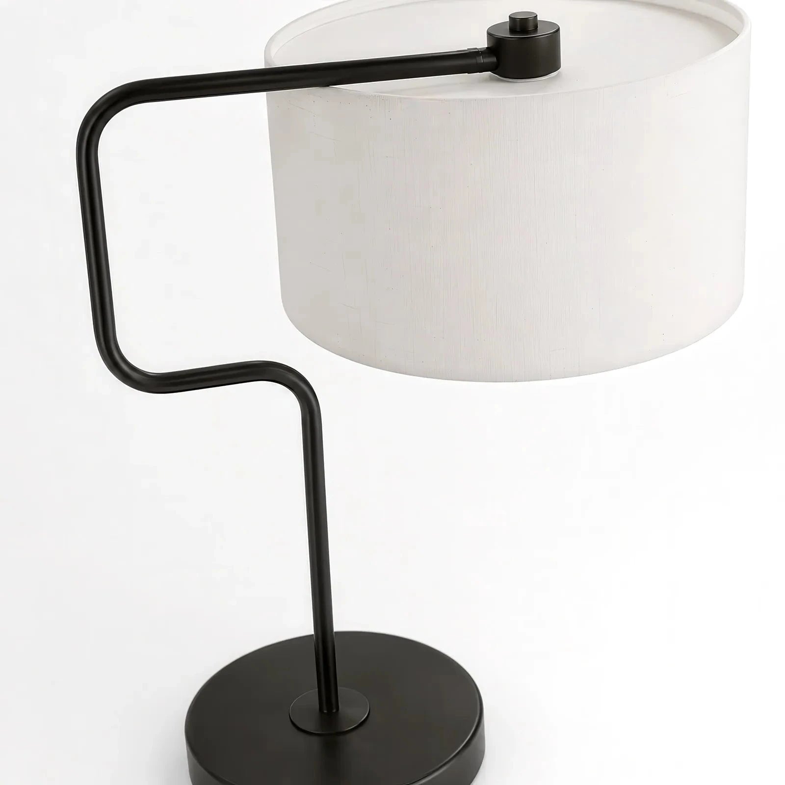 Berkeley Designs Dubrovnik Table Lamp – Matte Black & White Fabric