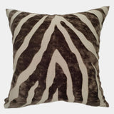 Malini Paul Moneypenny Zebedeedodah Cushion – Chocolate Zebra Cut Velvet (43 x 43cm)