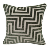 Malini Paul Moneypenny Amazing Cushion – Sage Maze Cut Velvet