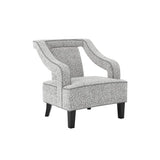 Sofia Upholstered Chair – Grey Textured Fabric & Matte Black Legs