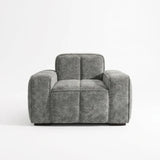 Paris Armchair – Grey Textured Channelled Fabric
