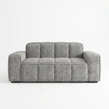 Paris 2 Seater Sofa – Grey Textured Channelled Fabric
