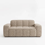 Paris 2 Seater Sofa – Beige Textured Channelled Fabric